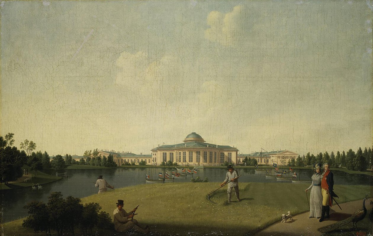 Vista del Palacio Táuride desde el jardín, antes de 1797 de Benjamin Paterssen