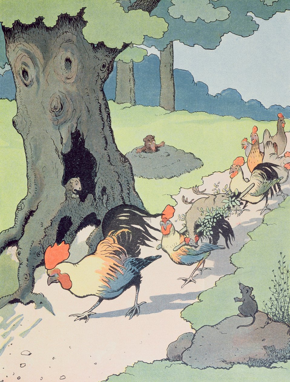 Ilustración para "Le Roman de Renard", c.1900 (litografía en color) de Benjamin Rabier