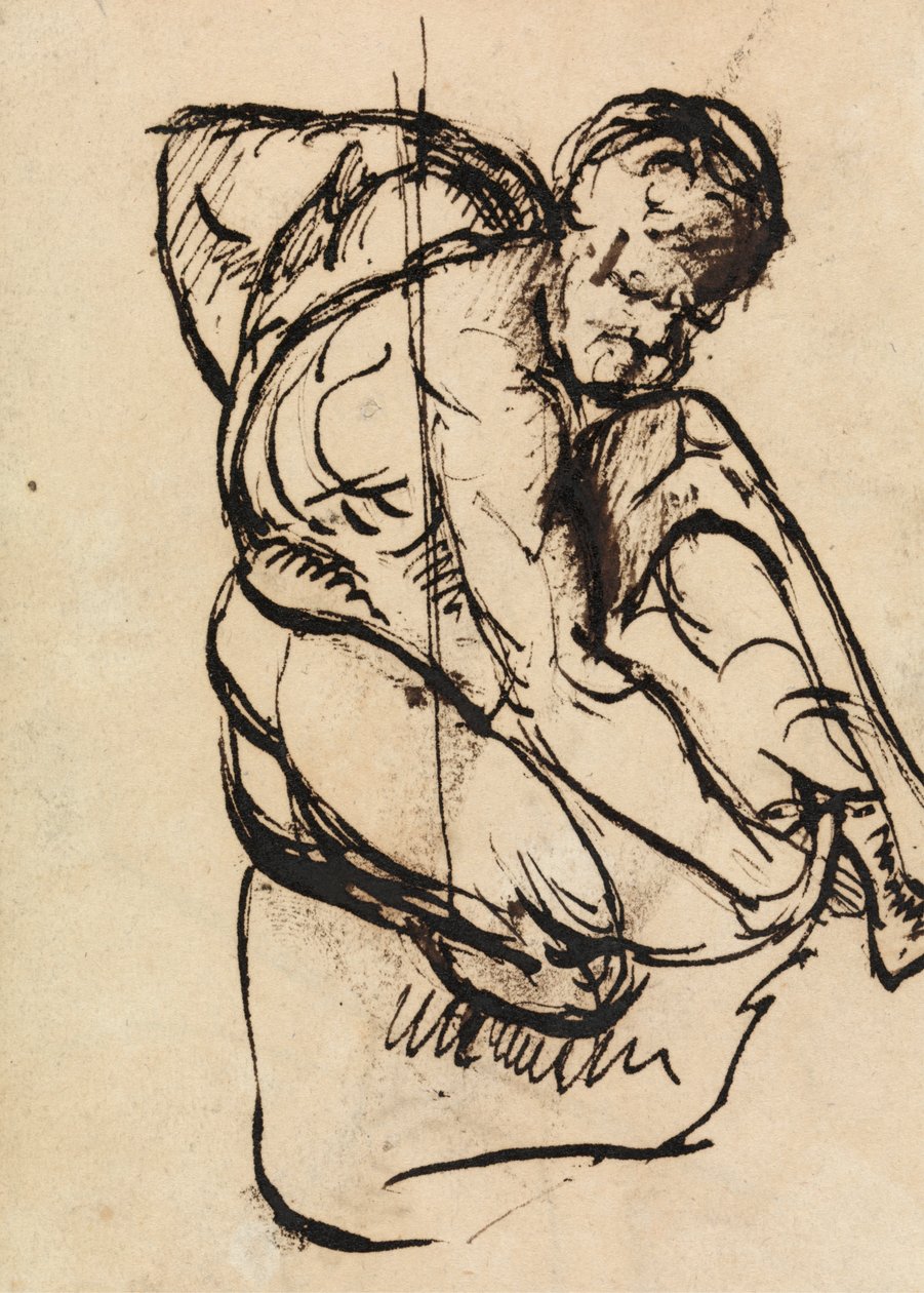 Figura Estudio de un varón desnudo de Benjamin Robert Haydon