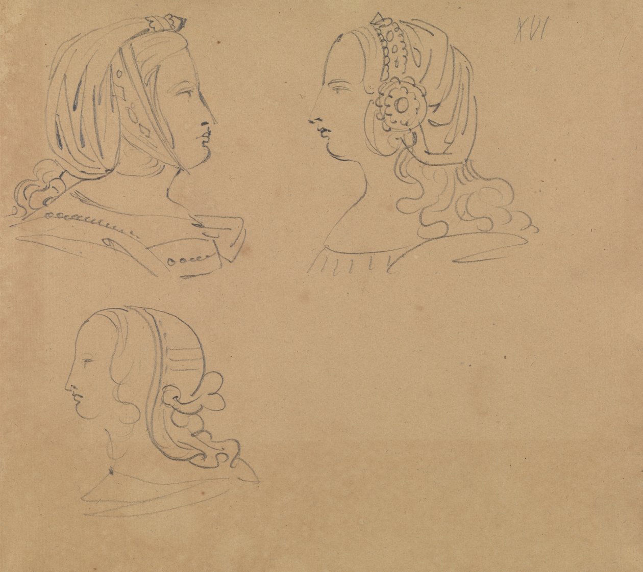 Retratos de mujeres con diversos tocados de Benjamin Robert Haydon