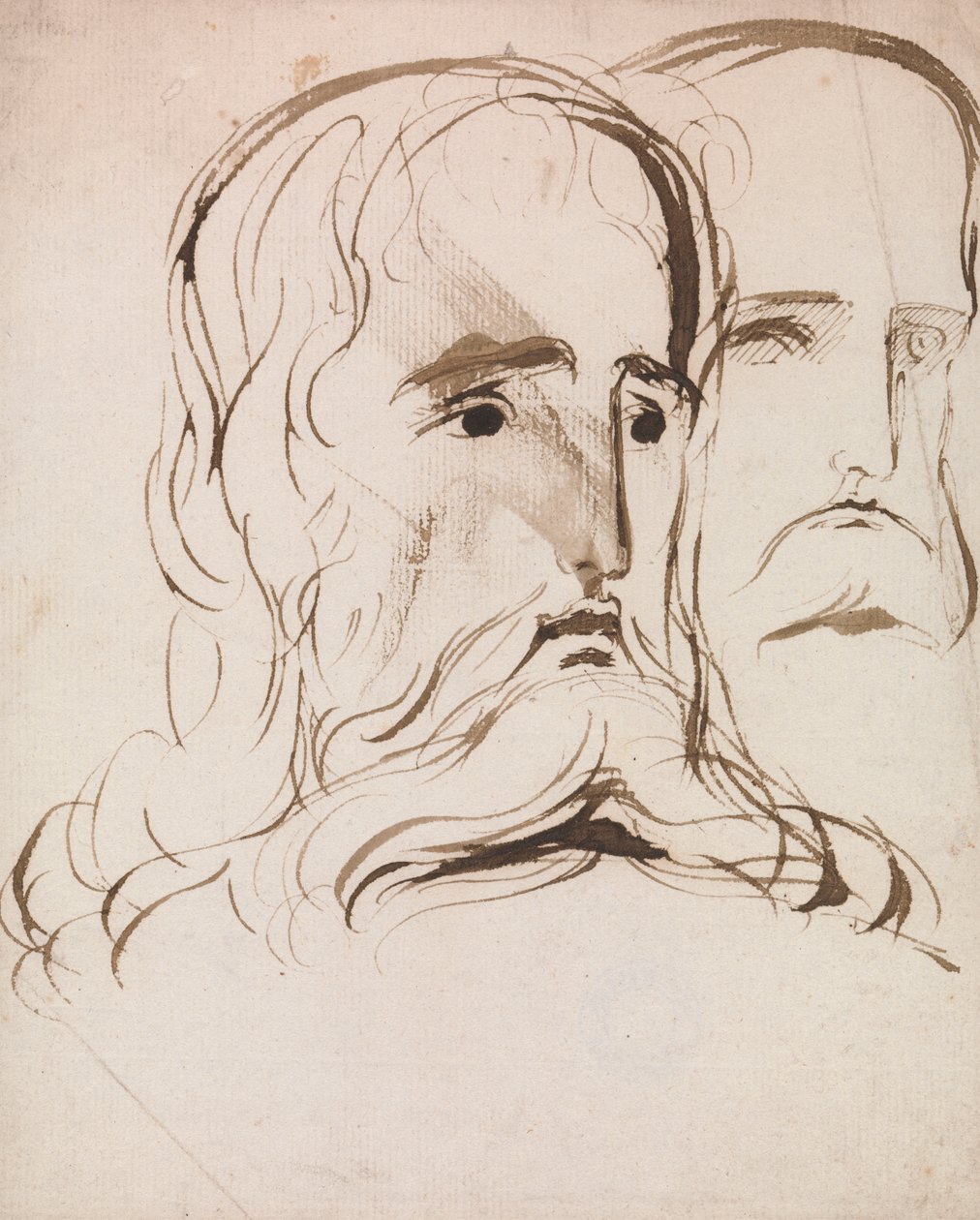 Estudio para la Cabeza de Cristo y un Apóstol de Benjamin Robert Haydon