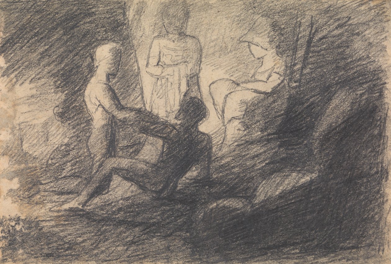 Estudio de figuras en una cueva de Benjamin Robert Haydon
