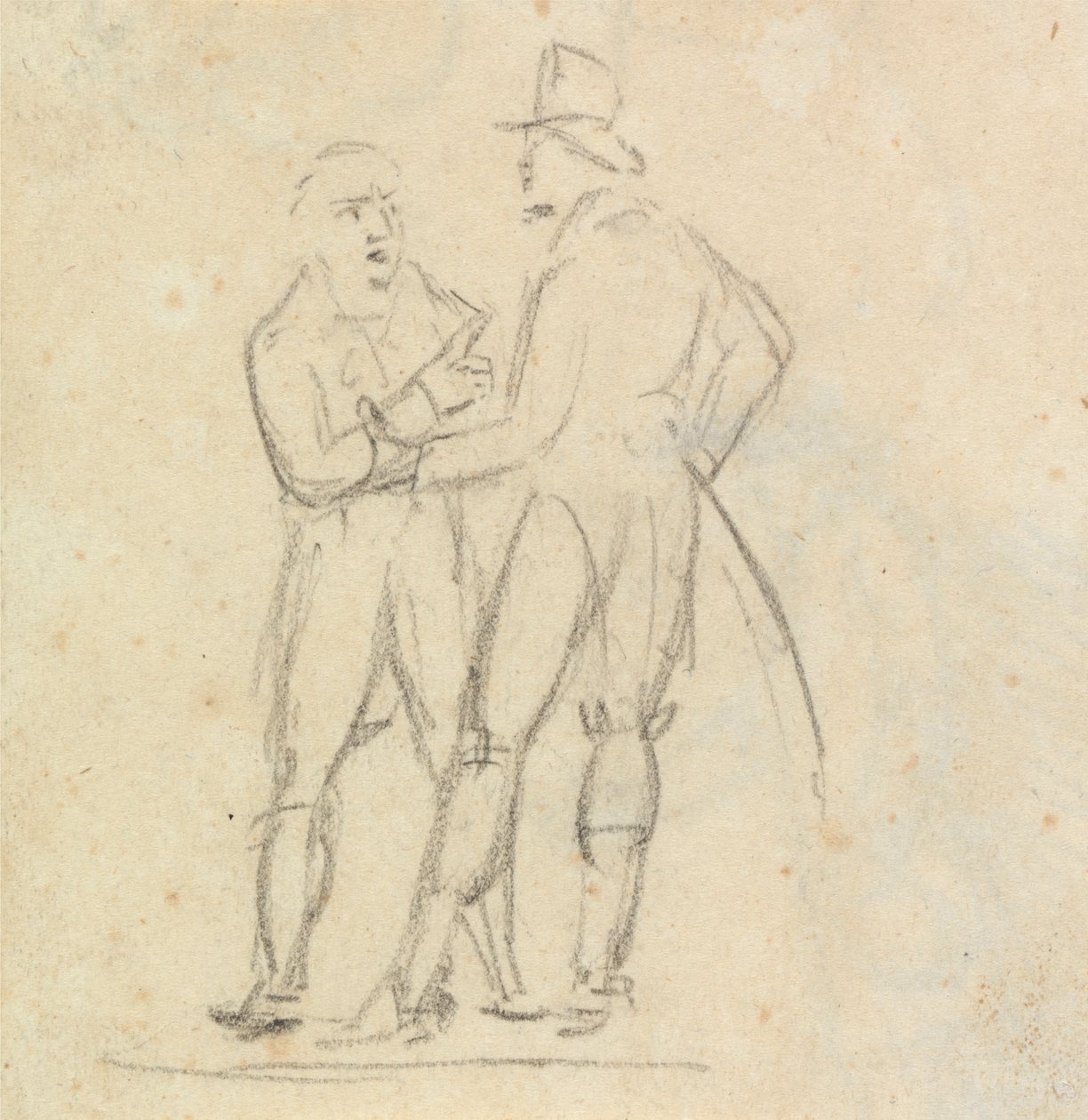 Estudio de dos hombres de pie conversando de Benjamin Robert Haydon