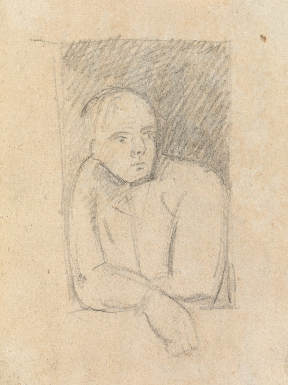 Estudio de una figura asomada a una ventana de Benjamin Robert Haydon