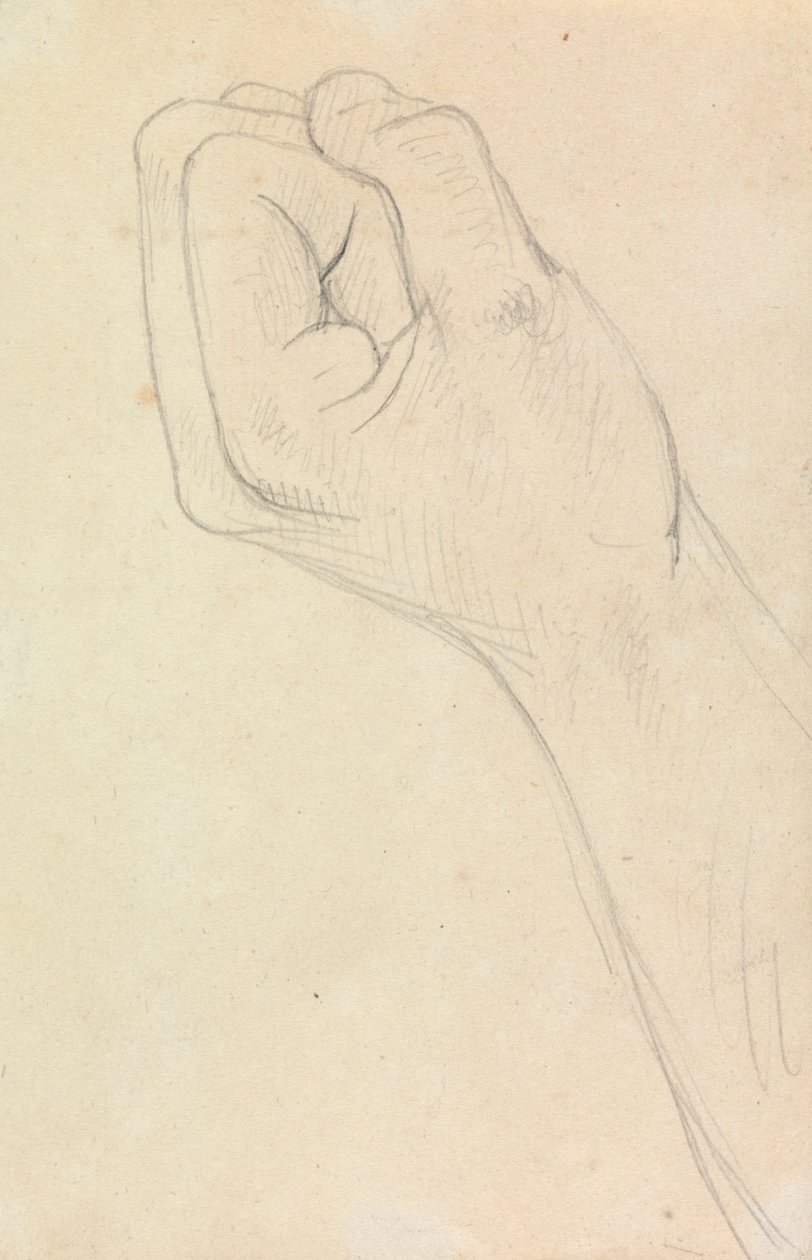 Estudio de una mano cerrada en un puño de Benjamin Robert Haydon