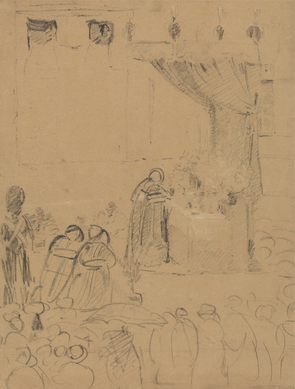 Estudio de una escena de ceremonia religiosa de Benjamin Robert Haydon