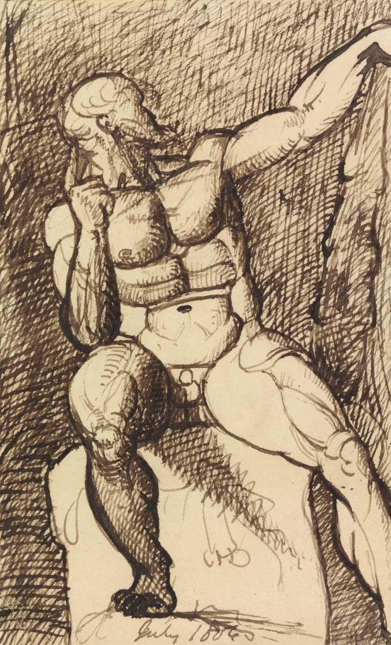 Estudio de un desnudo masculino sentado de Benjamin Robert Haydon