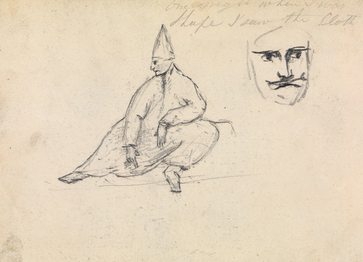 Estudio de un hombre sentado, con sombrero puntiagudo de Benjamin Robert Haydon