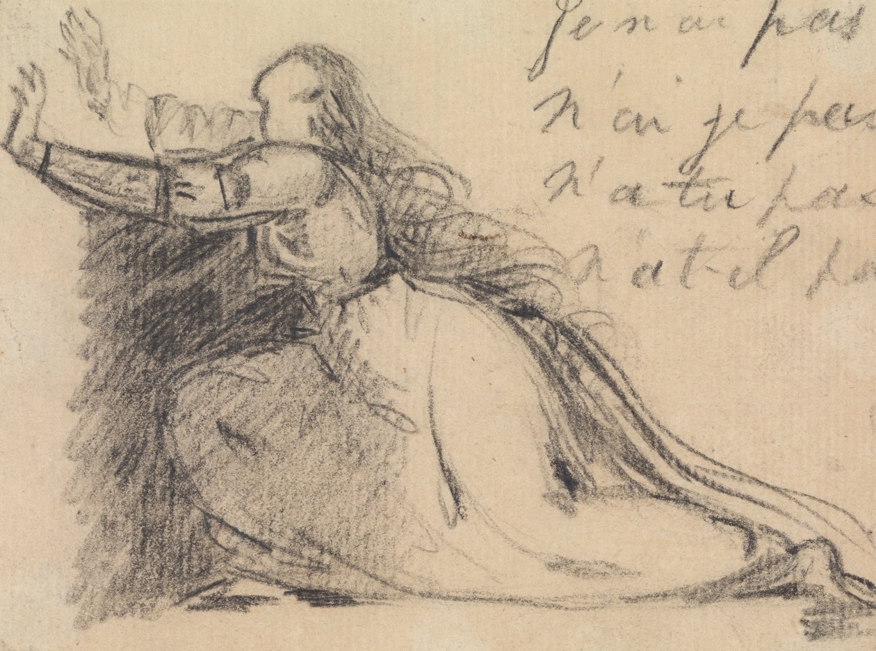 Estudio de una mujer suplicando de rodillas de Benjamin Robert Haydon