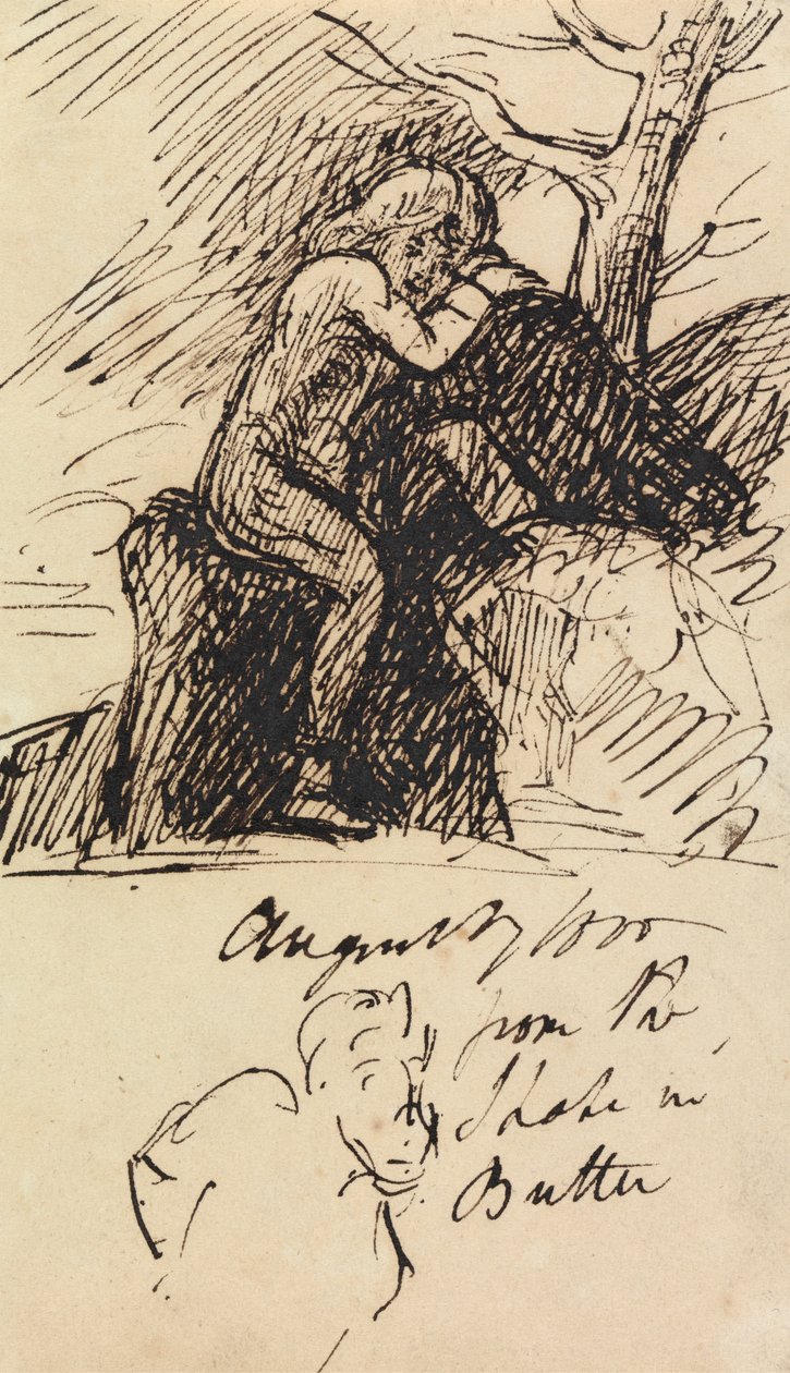 Estudio de una figura Sentado de Benjamin Robert Haydon