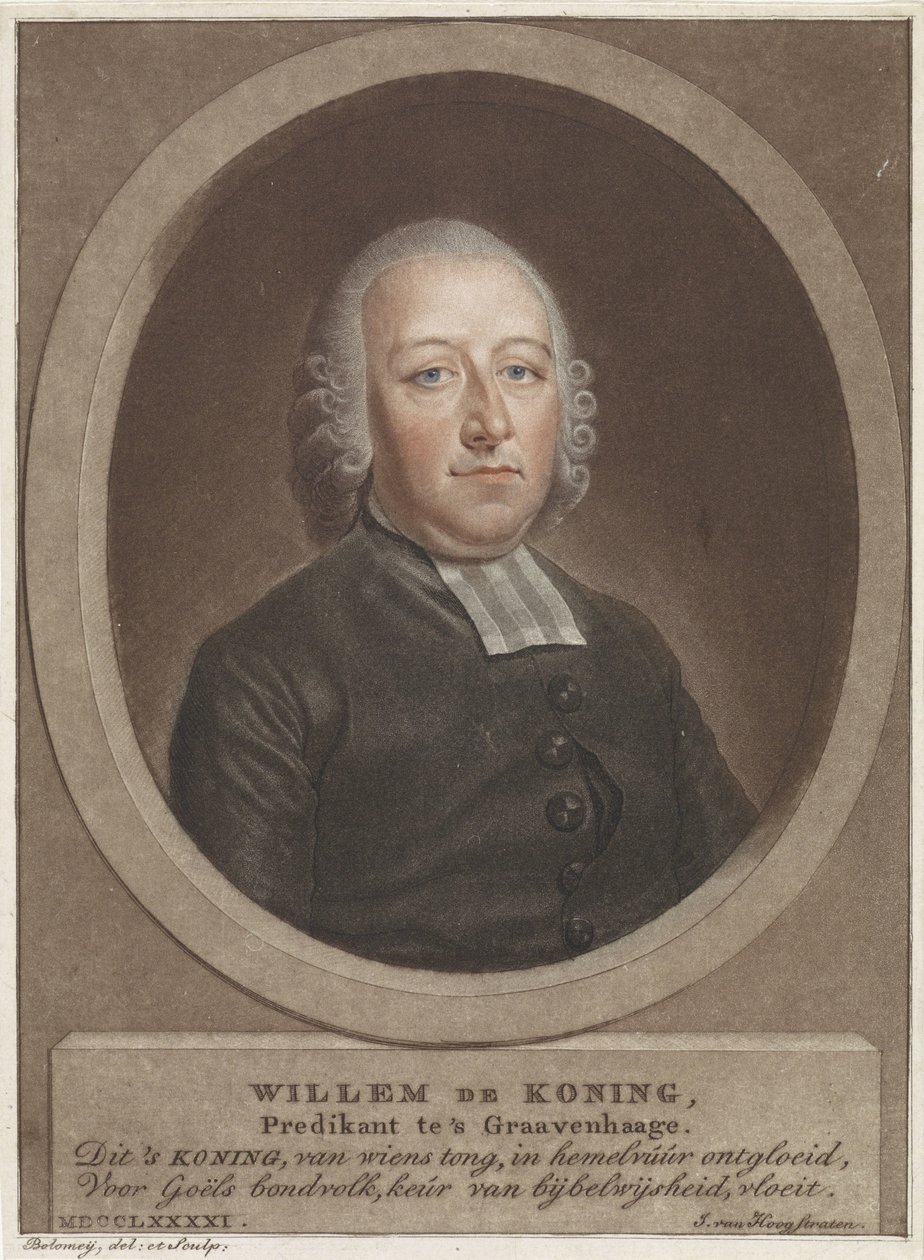 Retrato del pastor Willem de Koning de Benjamin Samuel Bolomey