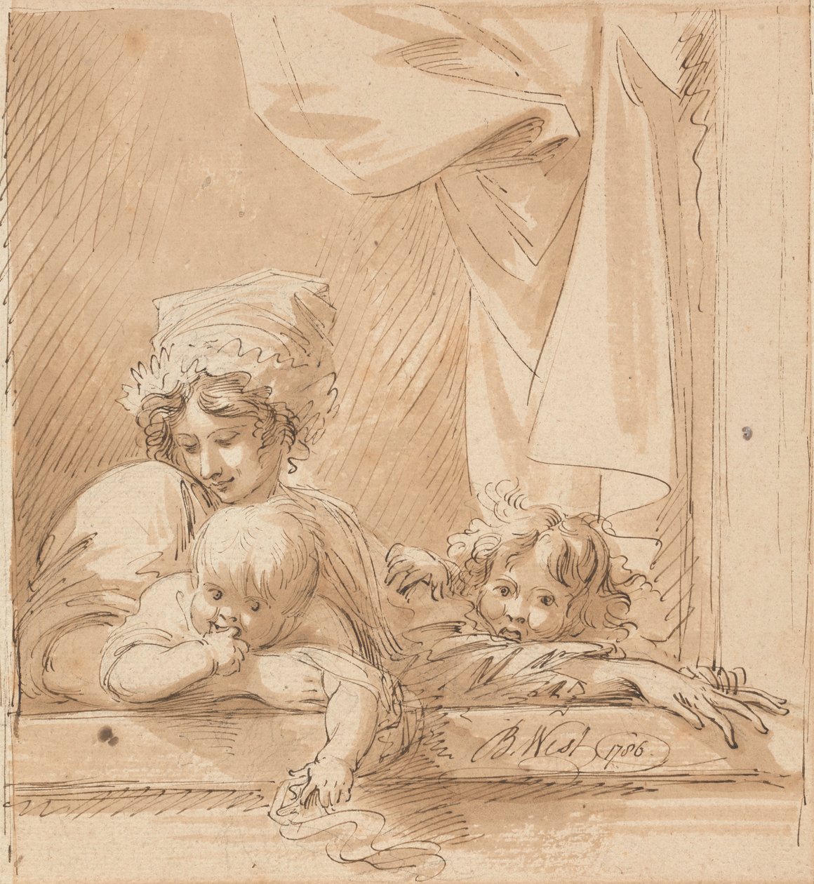 Una madre y dos hijos de Benjamin West
