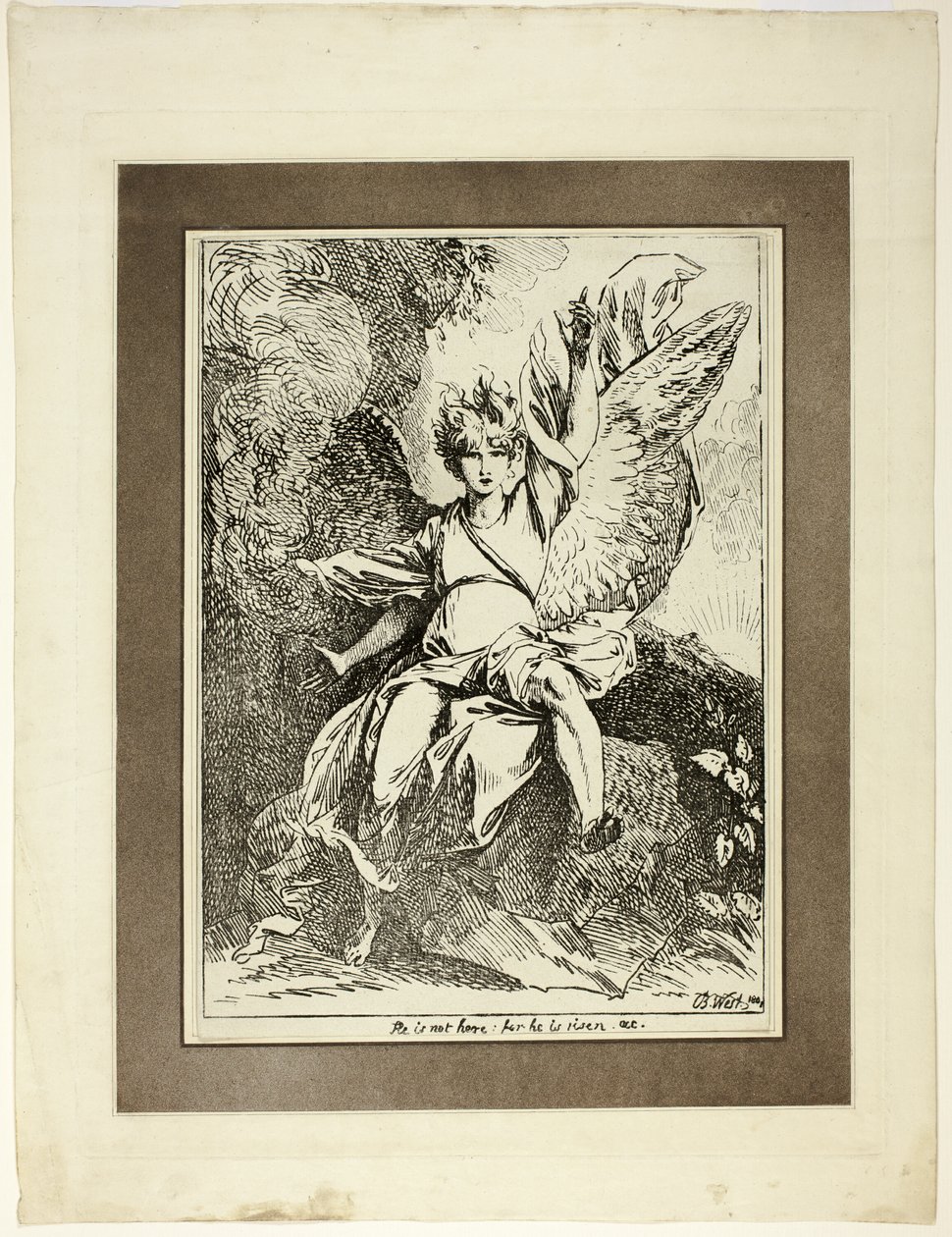 Ángel de la resurrección, de la primera edición de Especímenes de Poliautografía de Benjamin West