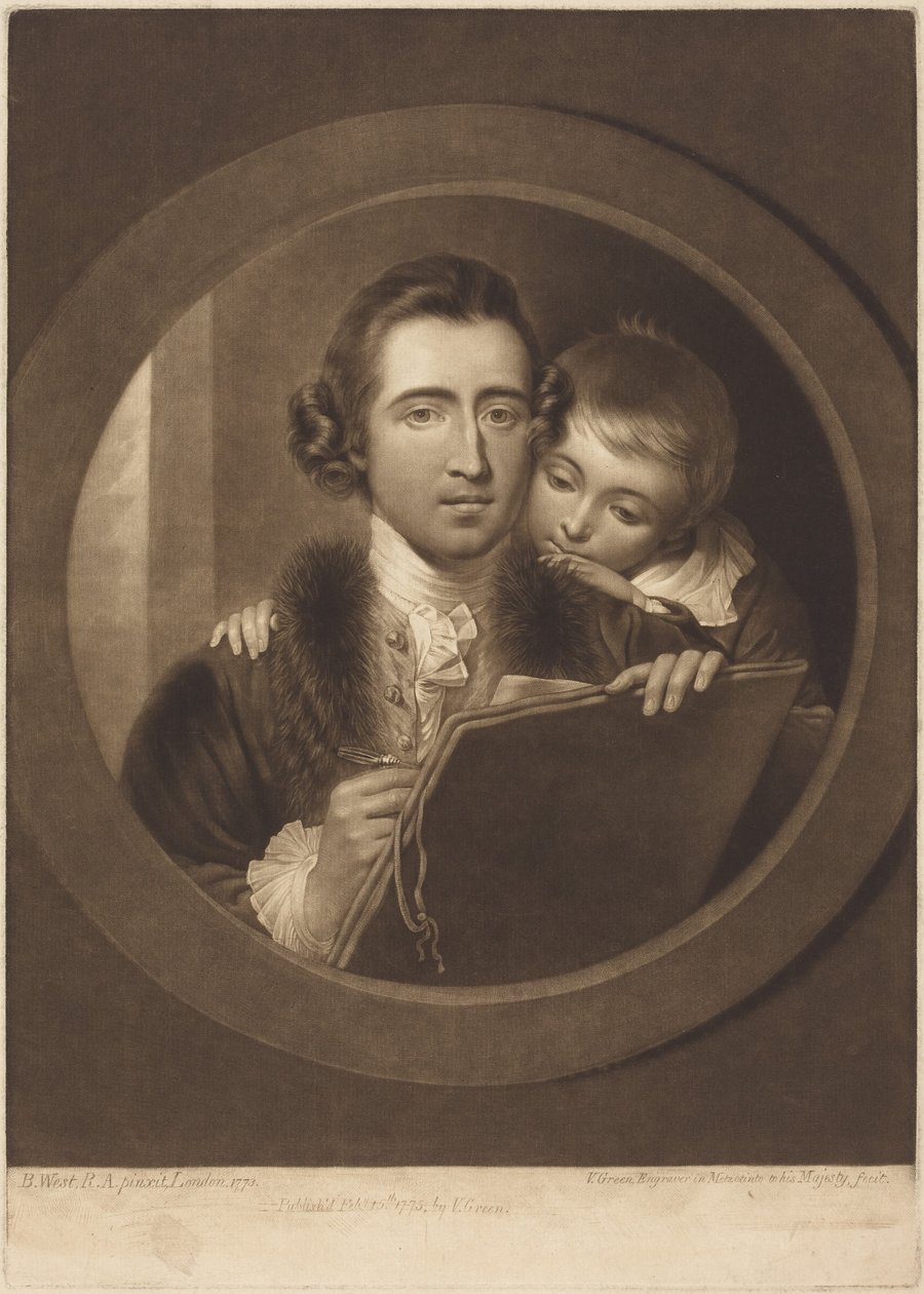 Benjamin West y su hijo Raphael Lamar West de Benjamin West