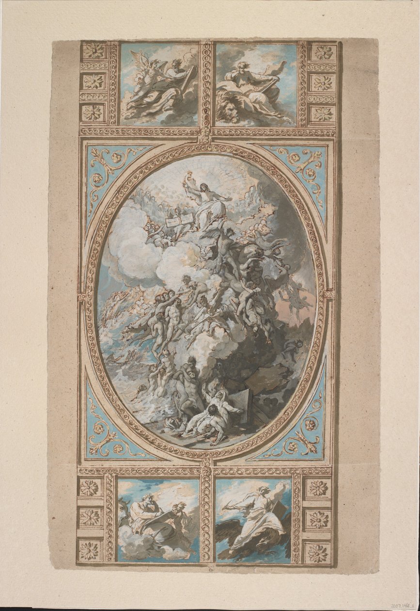 Diseño para la decoración del techo de la Capilla Real, Castillo de Windsor, c.1779 de Benjamin West