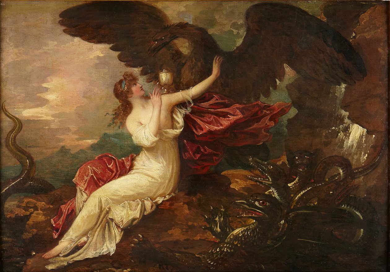 Águila que lleva la copa a Psique de Benjamin West