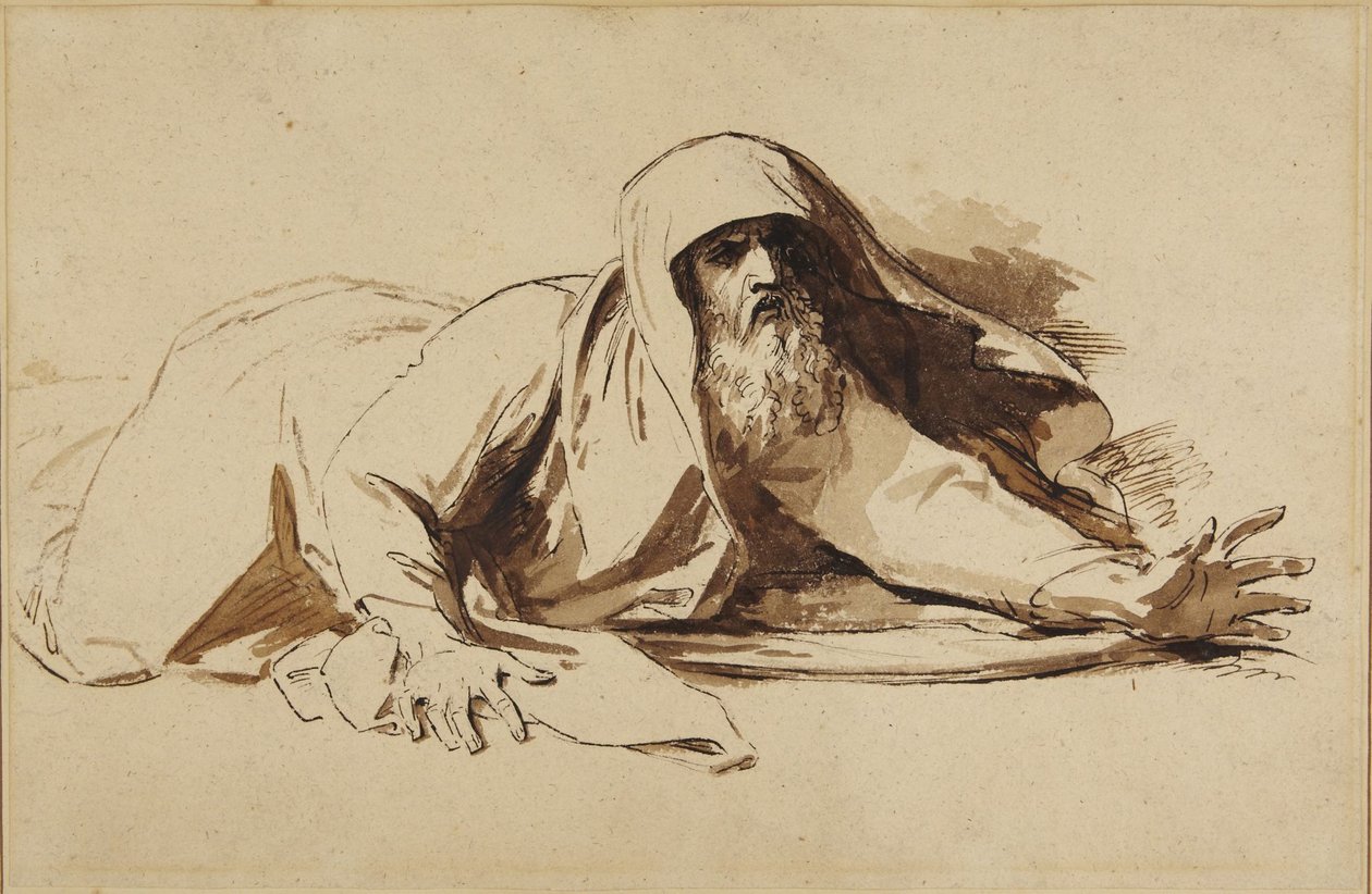 El rey David levantándose tras la muerte de su hijo de Benjamin West