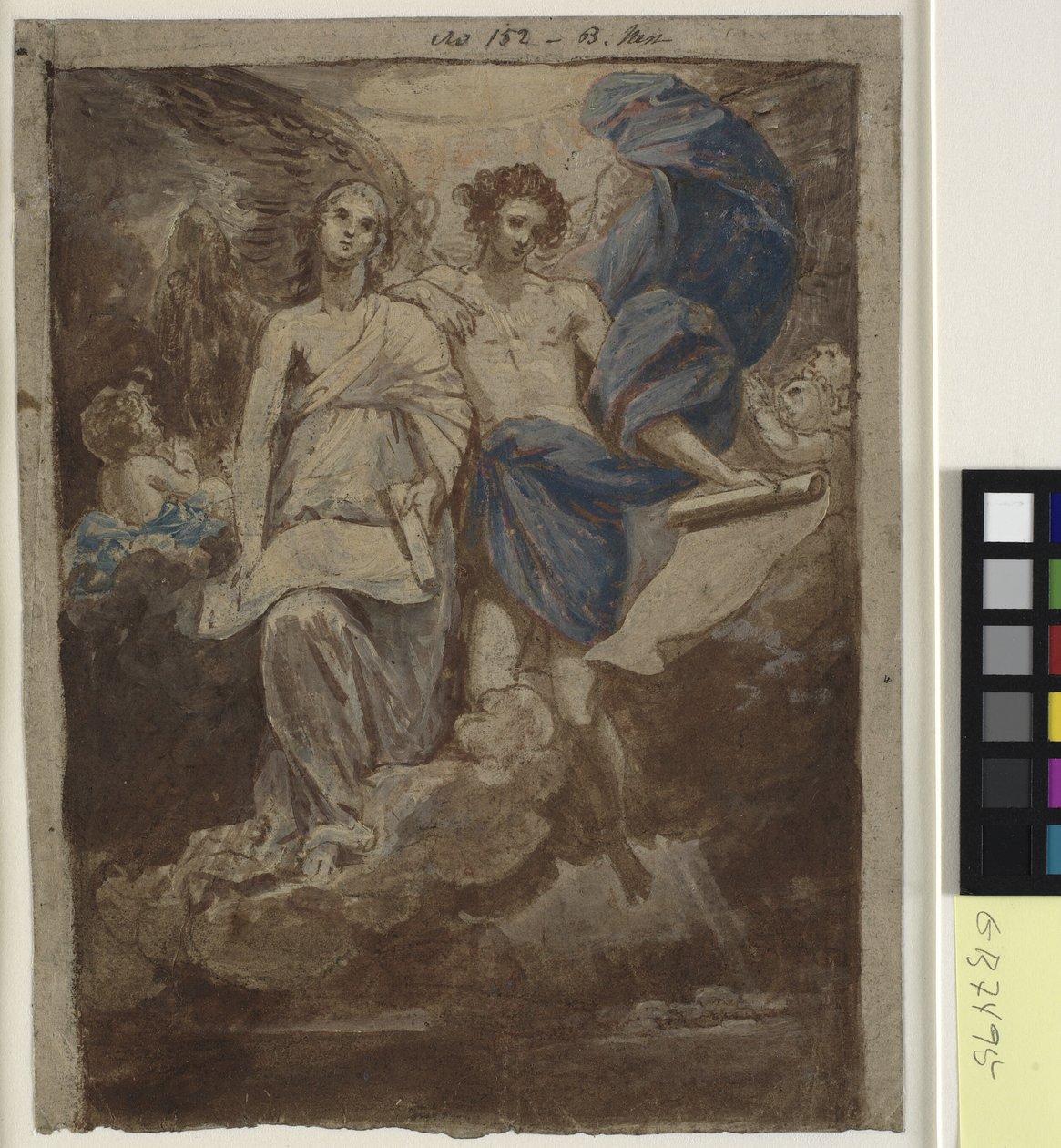 Estudio para una pintura de Los ángeles apareciendo a los pastores, 1774 de Benjamin West