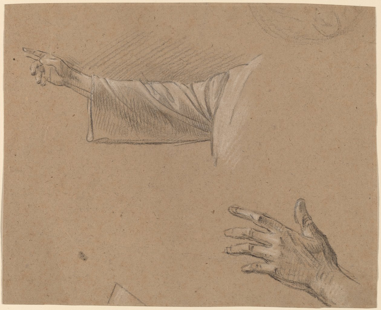 Estudio de un brazo derecho y una mano izquierda de Benjamin West
