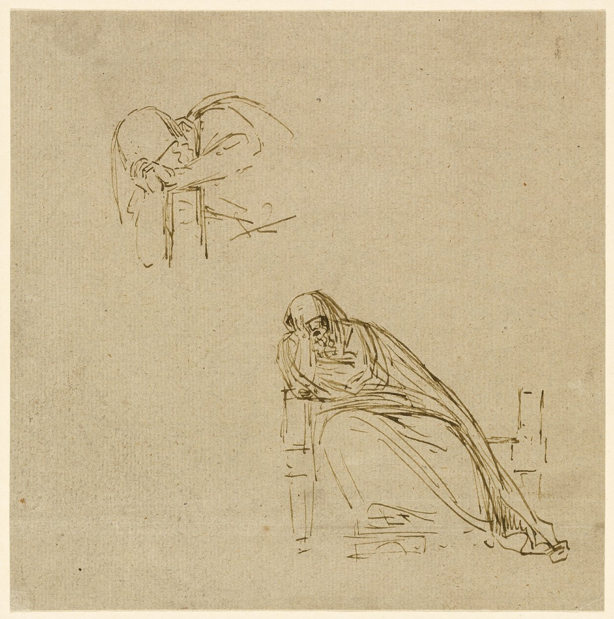 Dos bocetos de una llorona de Benjamin West