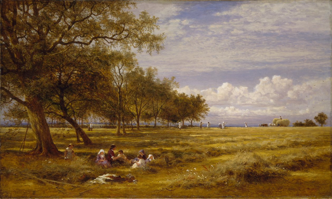 Un campo de heno inglés, 1878 de Benjamin Williams Leader
