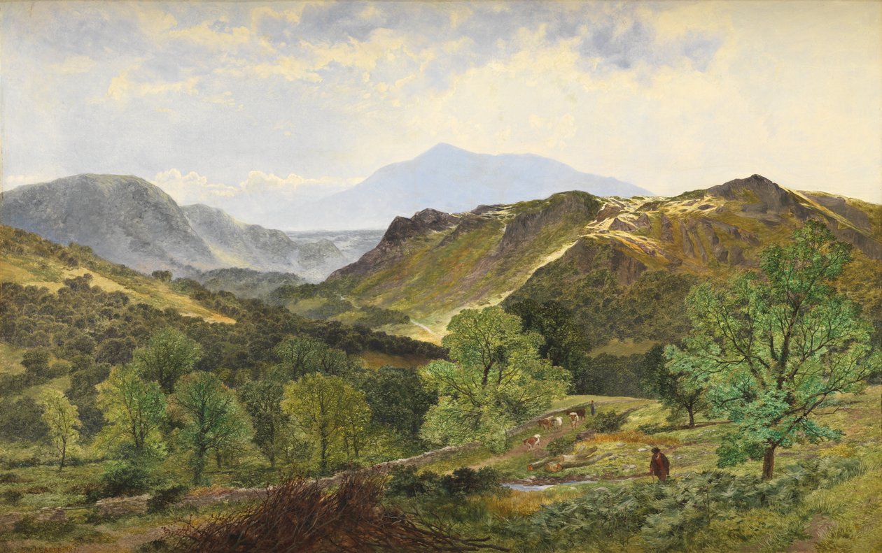Moel Siabod - en el valle del Lledr, 1871 de Benjamin Williams Leader