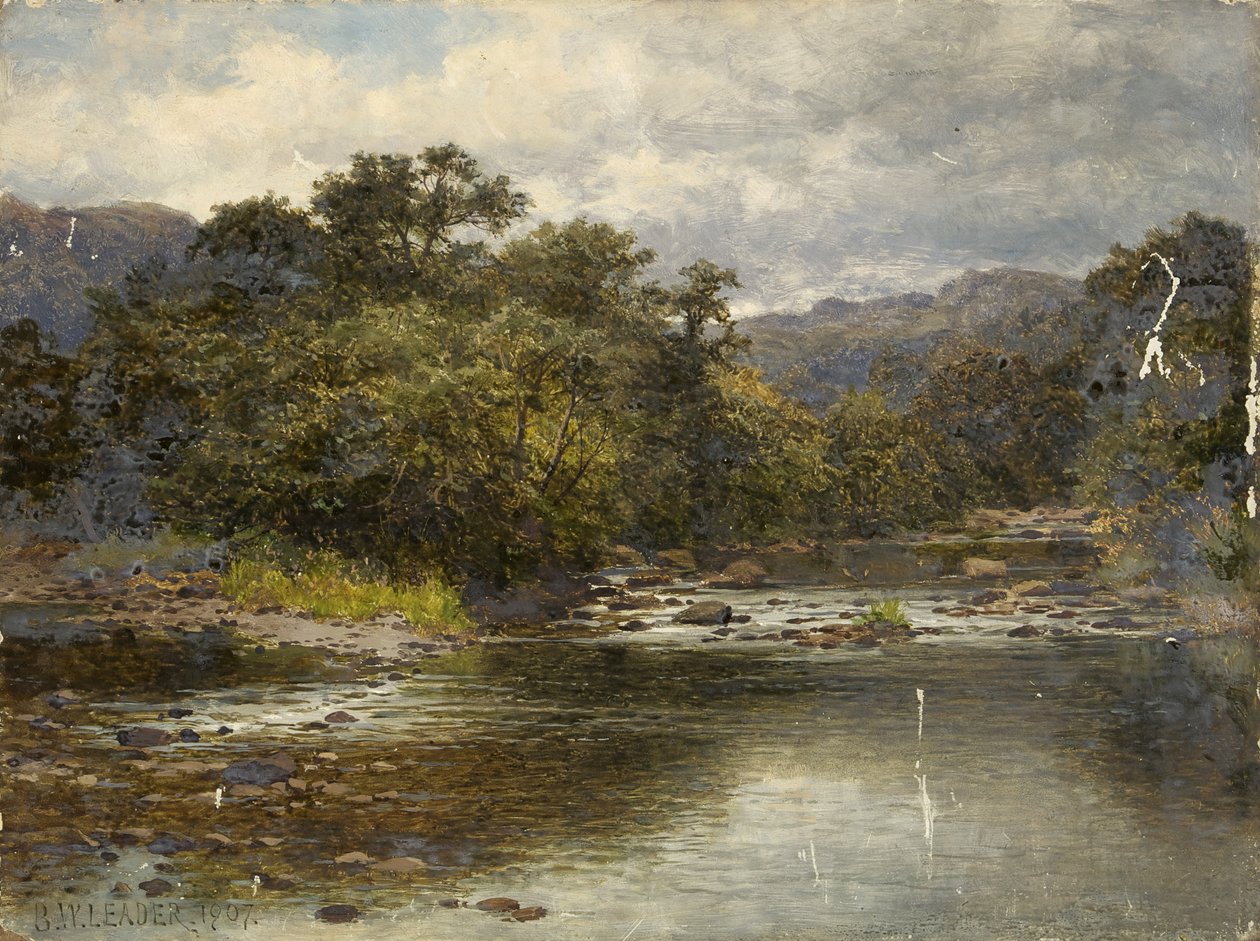 En el río Llugwy de Benjamin Williams Leader