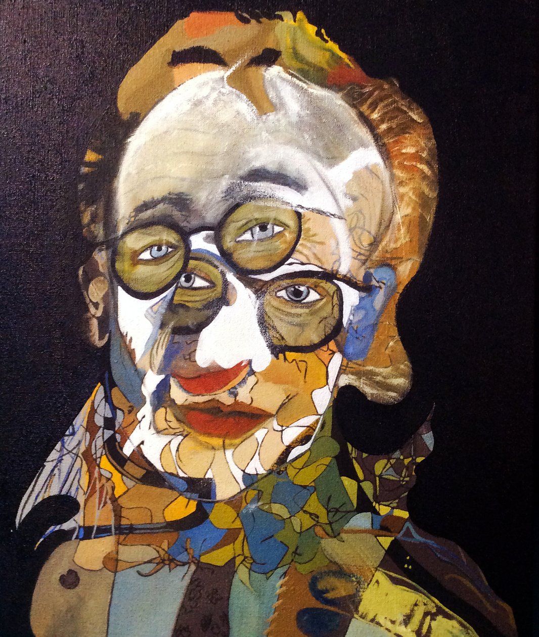 50 Major Writers In History : Allen Ginsberg, 2015 (óleo y acrílico sobre lienzo) de Benoit Erwann Boucherot