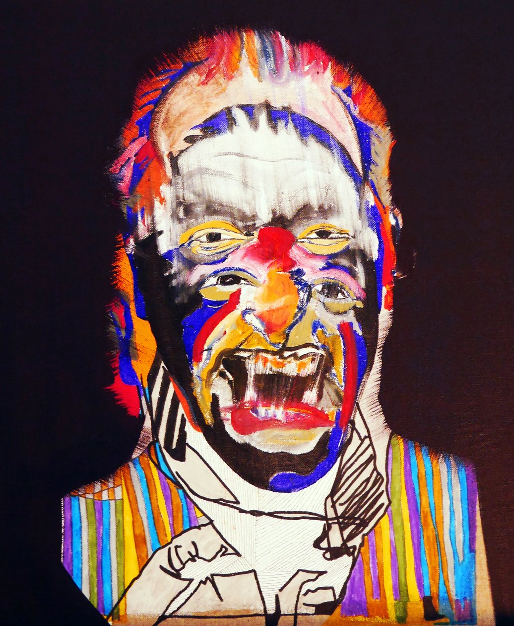 50 Major Writers In History : Charles Bukowski, 2015 (óleo y acrílico sobre lienzo) de Benoit Erwann Boucherot