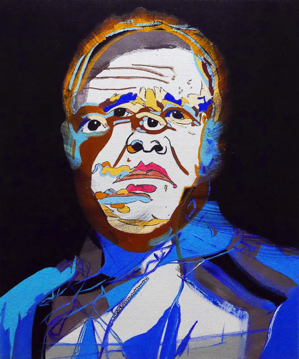 50 grandes escritores de la historia : Jean Genet, 2015 (óleo y acrílico sobre lienzo) de Benoit Erwann Boucherot