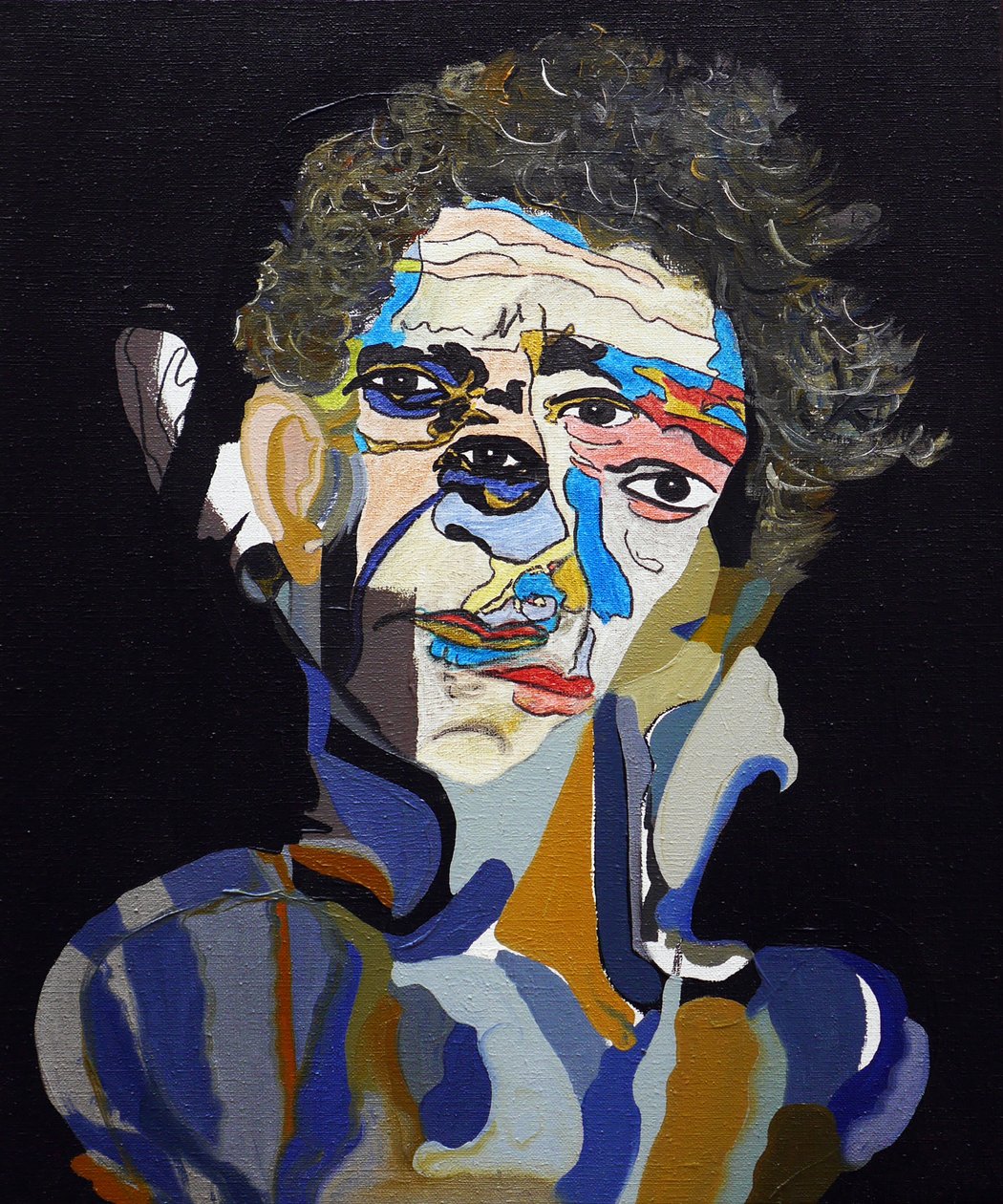 50 Major Writers In History : Norman Mailer, 2015 (óleo y acrílico sobre lienzo) de Benoit Erwann Boucherot