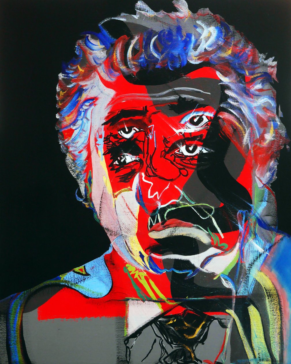 50 Grandes Escritores de la Historia : Octavio Paz, 2015 (óleo y acrílico sobre lienzo) de Benoit Erwann Boucherot