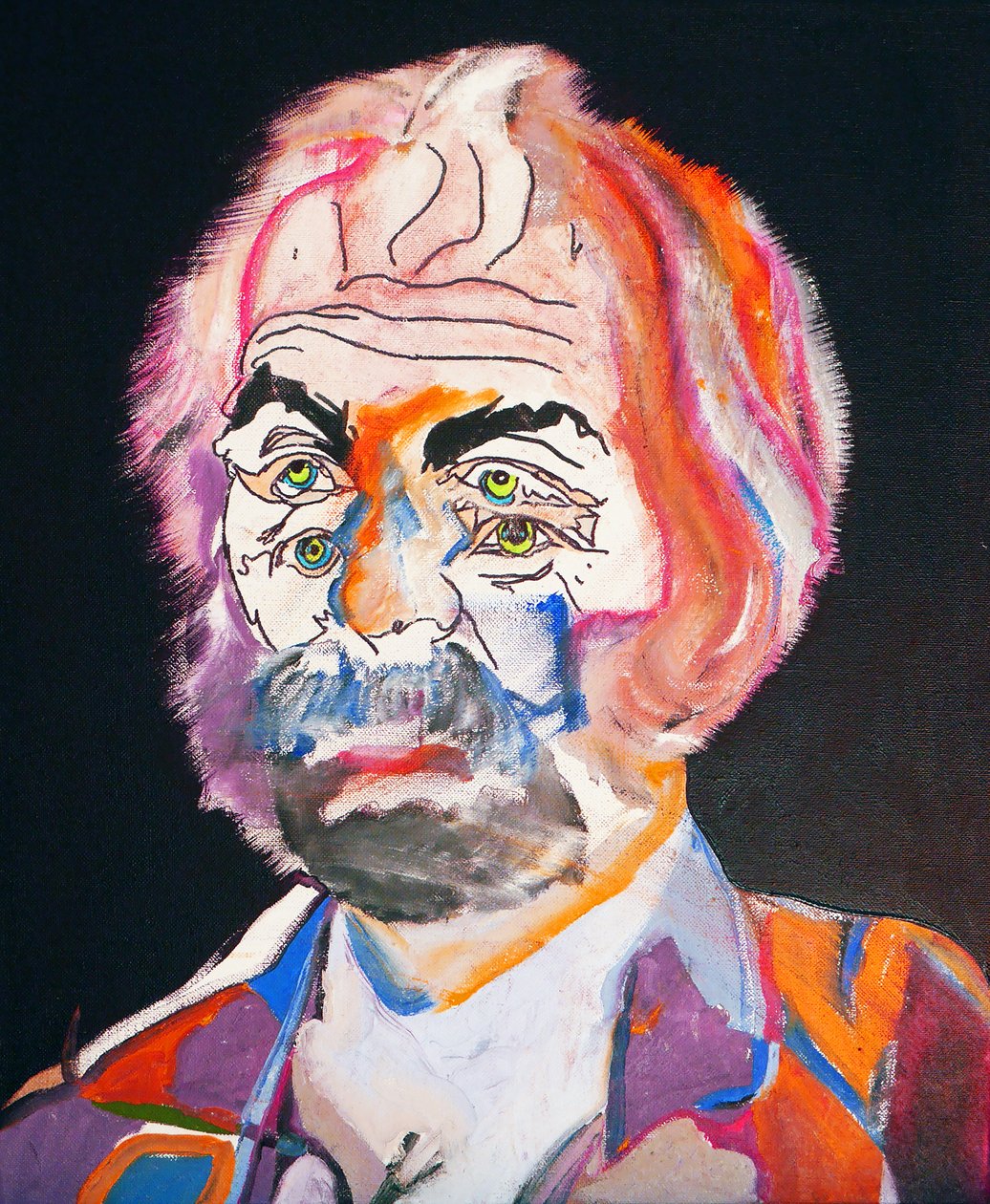 50 Major Writers In History : Walt Whitman, 2015 (óleo y acrílico sobre lienzo) de Benoit Erwann Boucherot