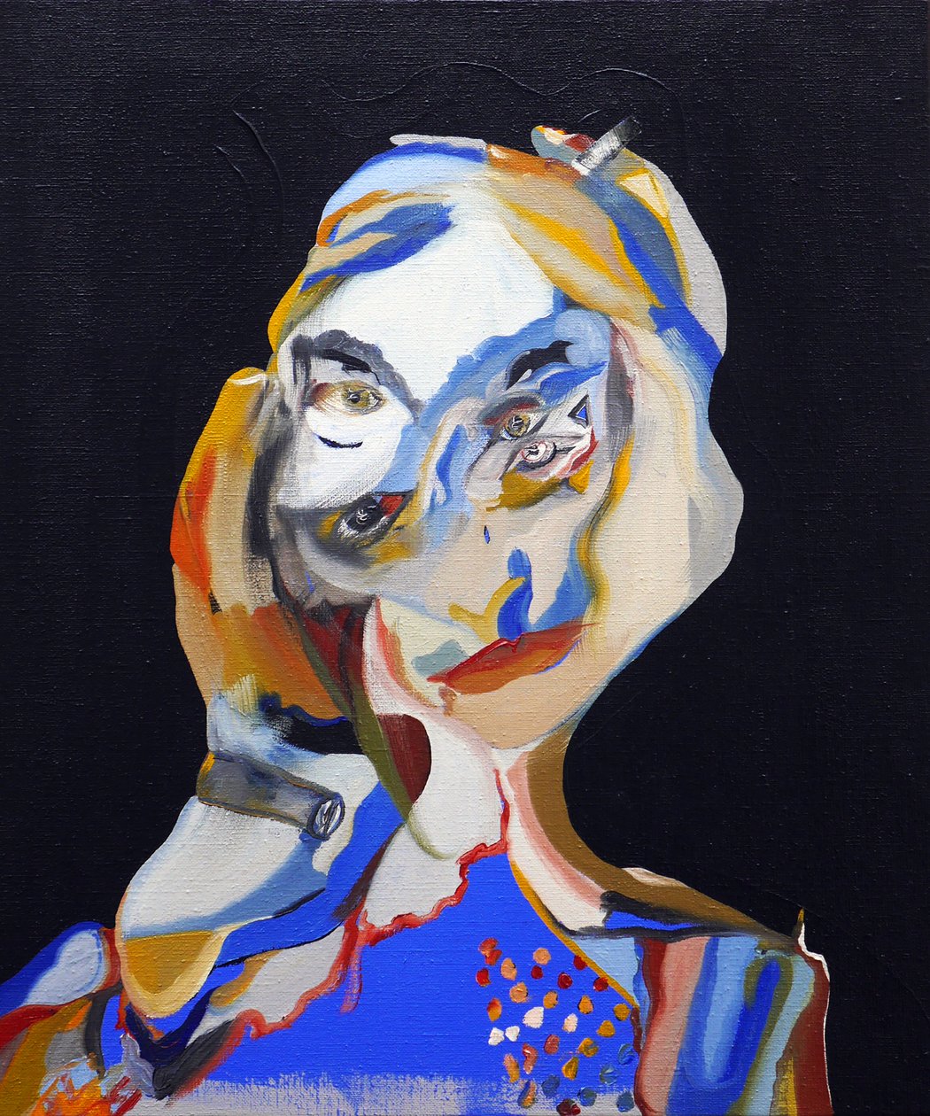 50 Major Writers In History : truman Capote, 2015 (óleo y acrílico sobre lienzo) de Benoit Erwann Boucherot