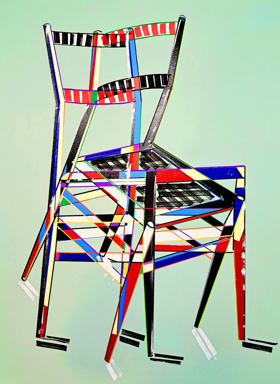 Chaise - superleggera, según Gio Ponti, 2016 (óleo sobre lienzo de lino) de Benoit Erwann Boucherot