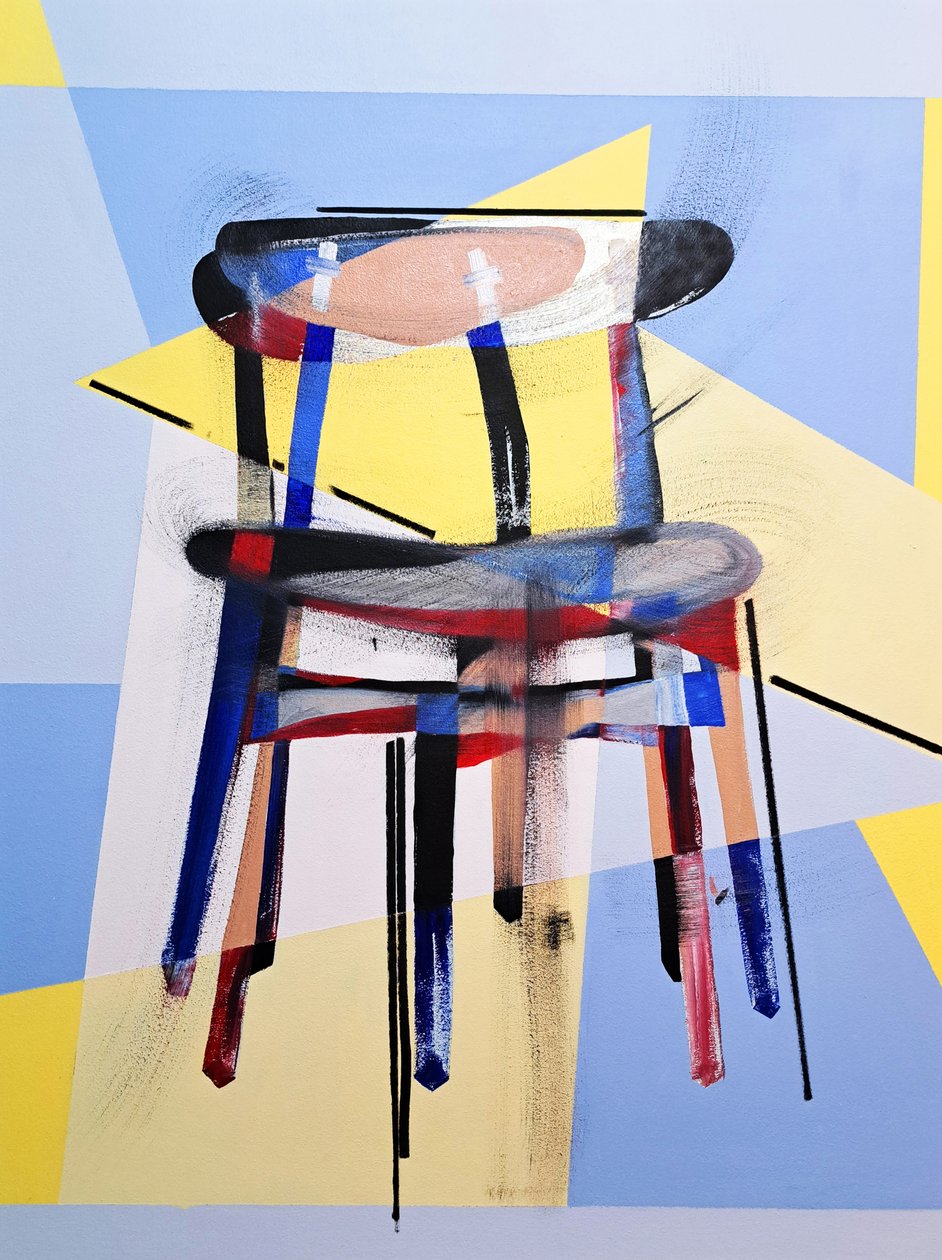 Chaise hCh33, según Hans J. Wegner, 2016 (óleo sobre lienzo de lino) de Benoit Erwann Boucherot