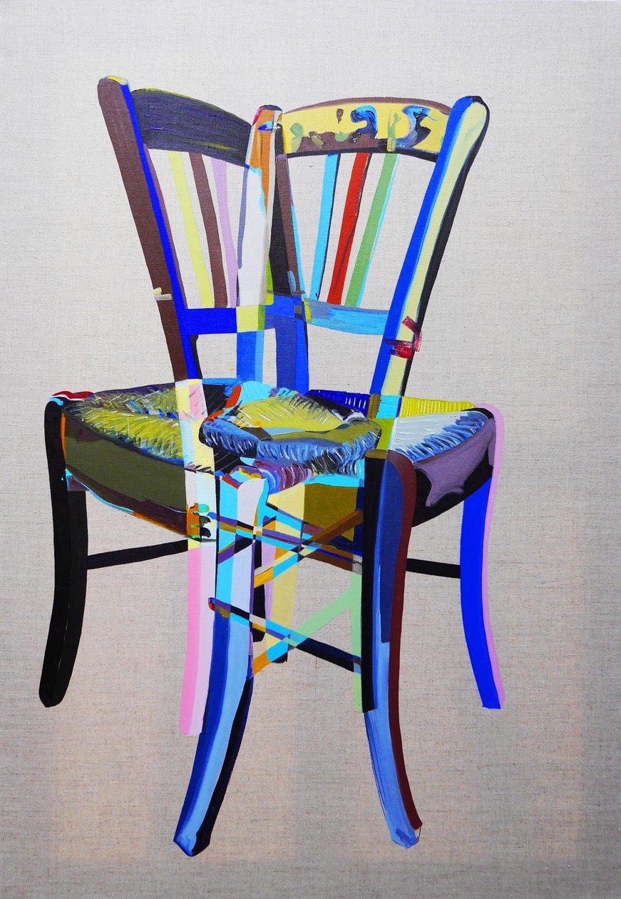 Chaise manifeste 1, 2023 (óleo y acrílico sobre lienzo mixto) de Benoit Erwann Boucherot
