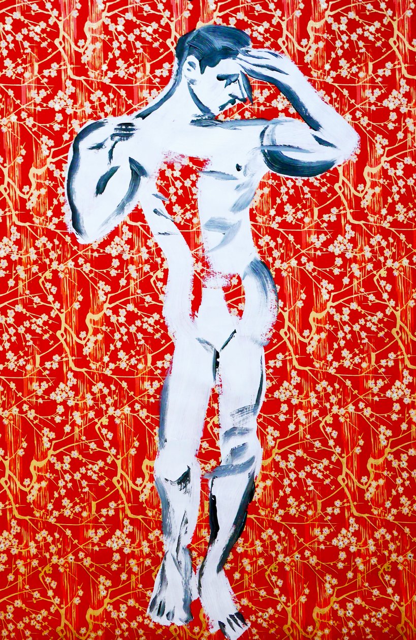 Masculin 1, 2020 (acrílico sobre papel japonés serigrafiado) de Benoit Erwann Boucherot