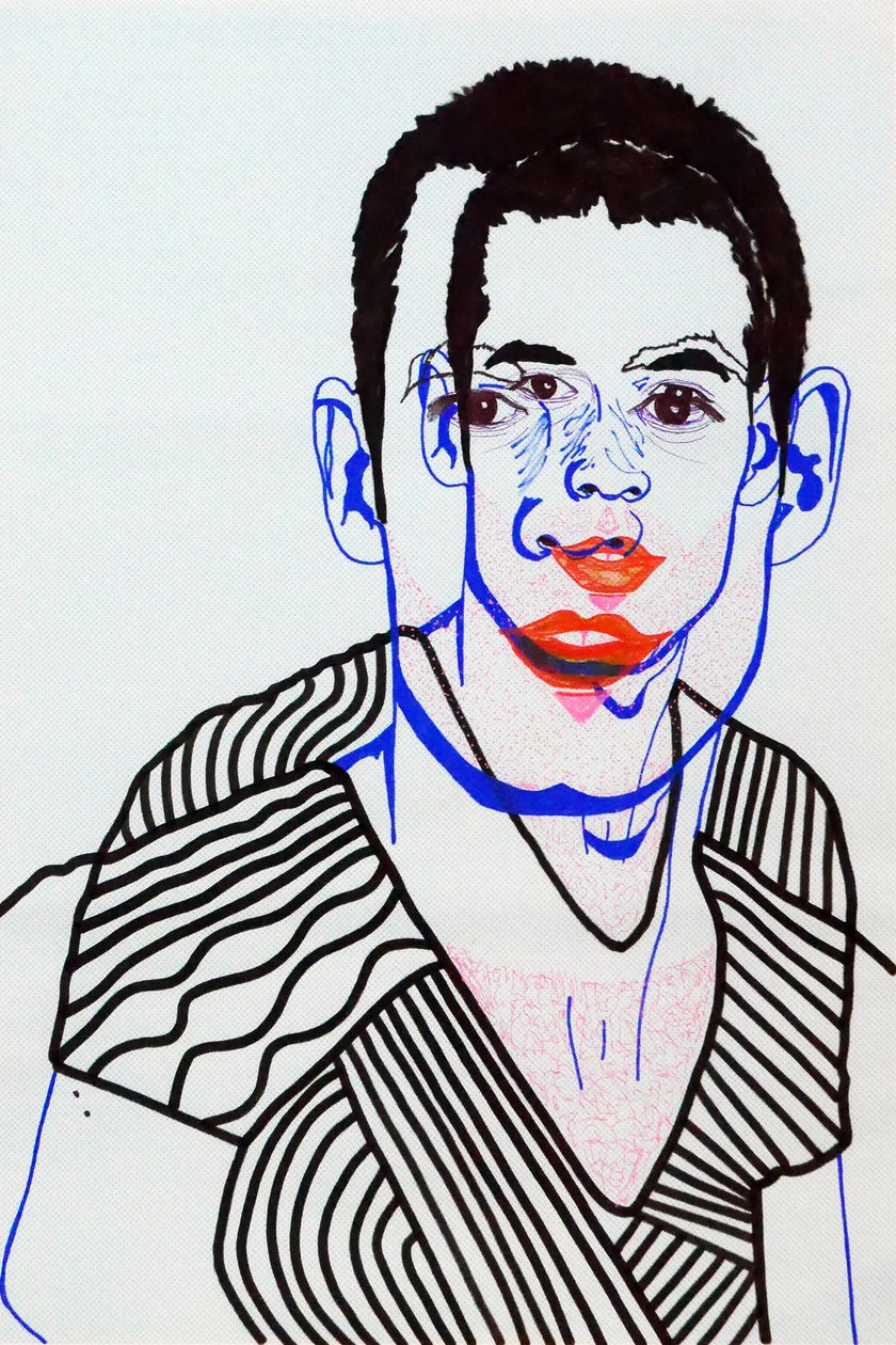 Passager 12, 2020 (acrílico sobre papel japonés serigrafiado) de Benoit Erwann Boucherot
