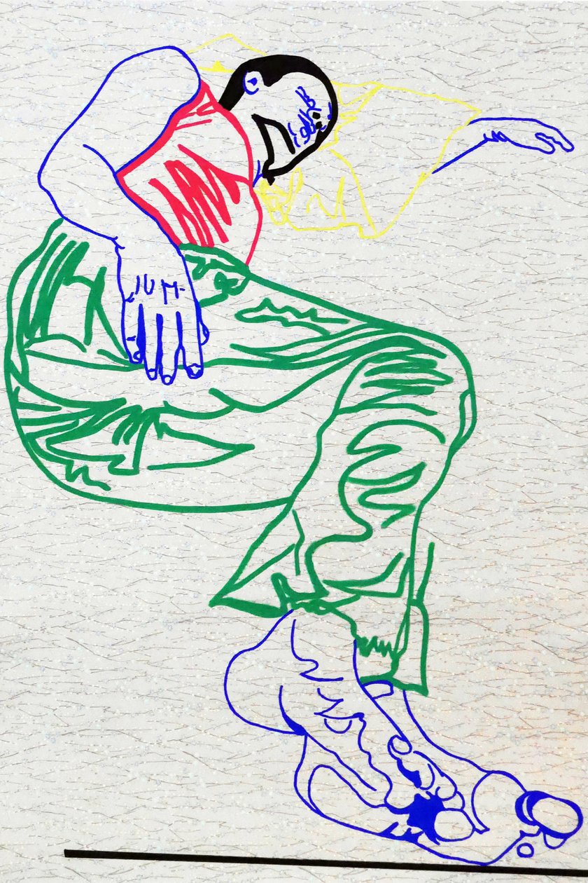 Passager 13, 2020 (acrílico sobre papel japonés serigrafiado) de Benoit Erwann Boucherot