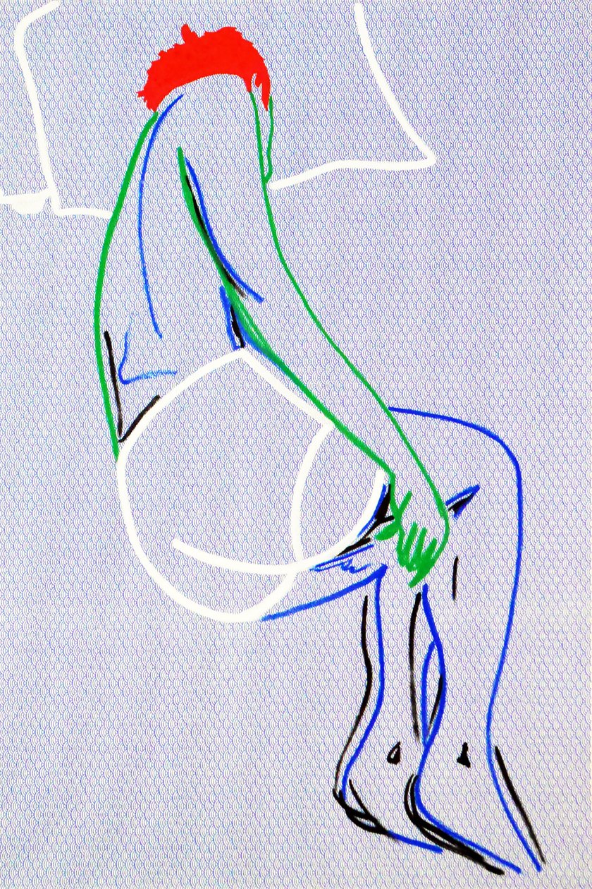 Passager 1, 2020 (acrílico sobre papel japonés serigrafiado) de Benoit Erwann Boucherot