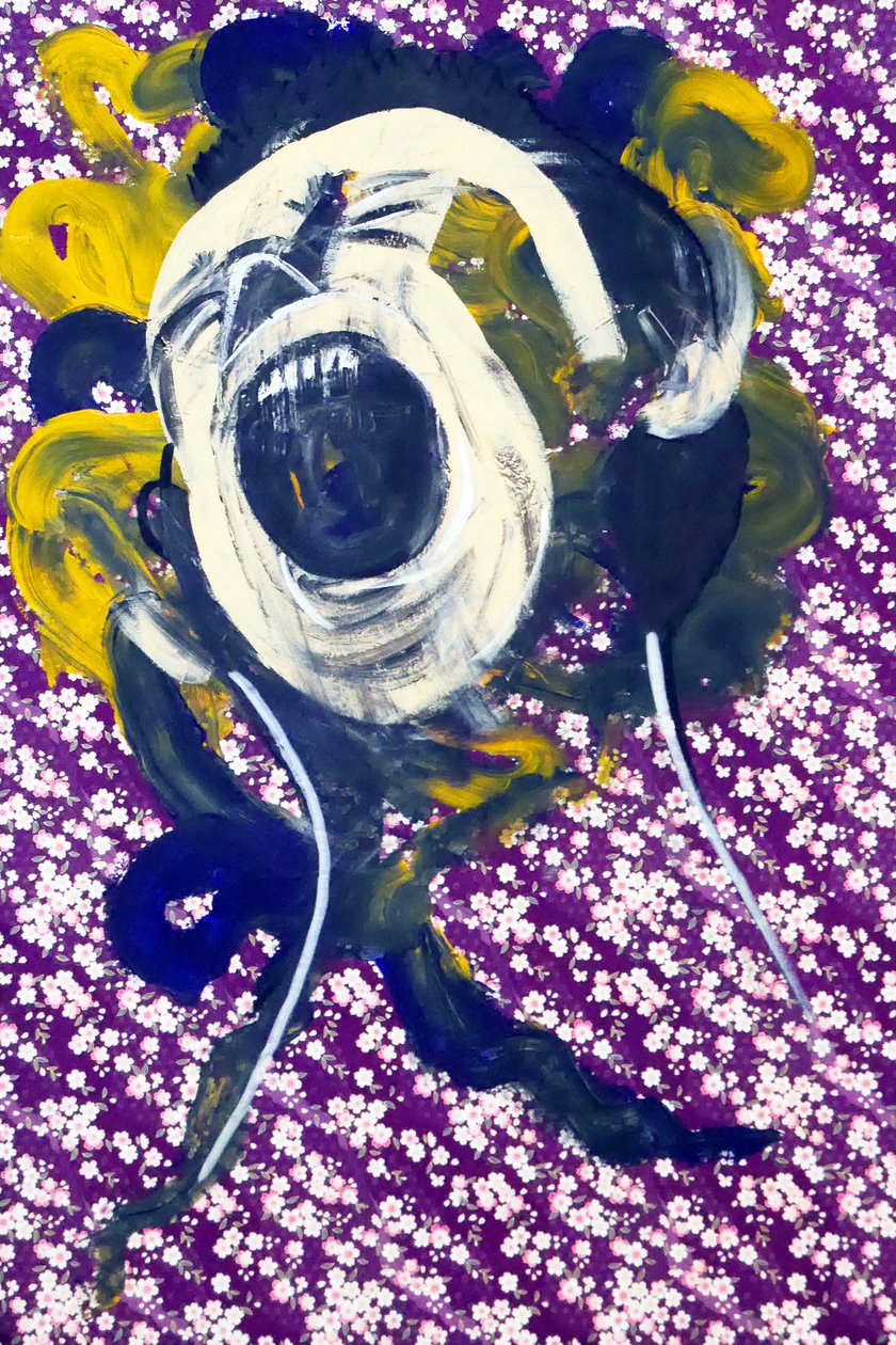 Passager 23, 2020 (acrílico sobre papel japonés serigrafiado) de Benoit Erwann Boucherot