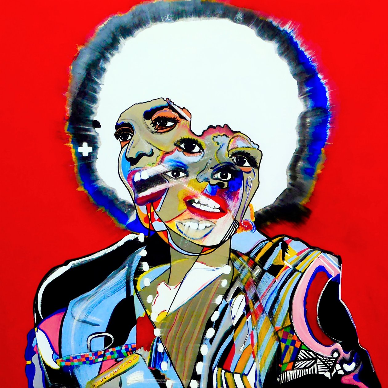 Retrato : Angela Davis, 2021 (óleo sobre lienzo) de Benoit Erwann Boucherot