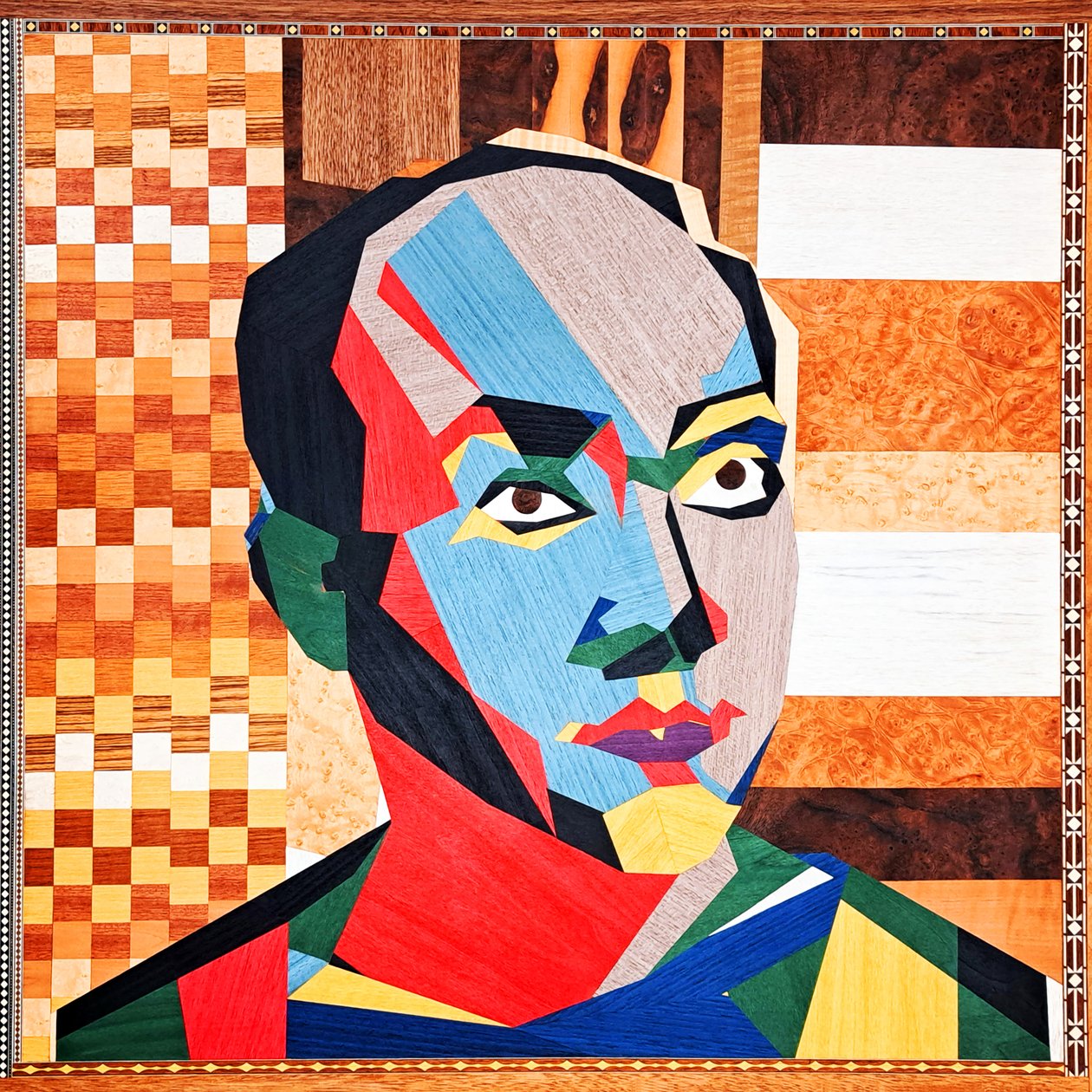 Surportrait : Isamu Noguchi 2, 2022 (chapas de madera sobre MDF) de Benoit Erwann Boucherot