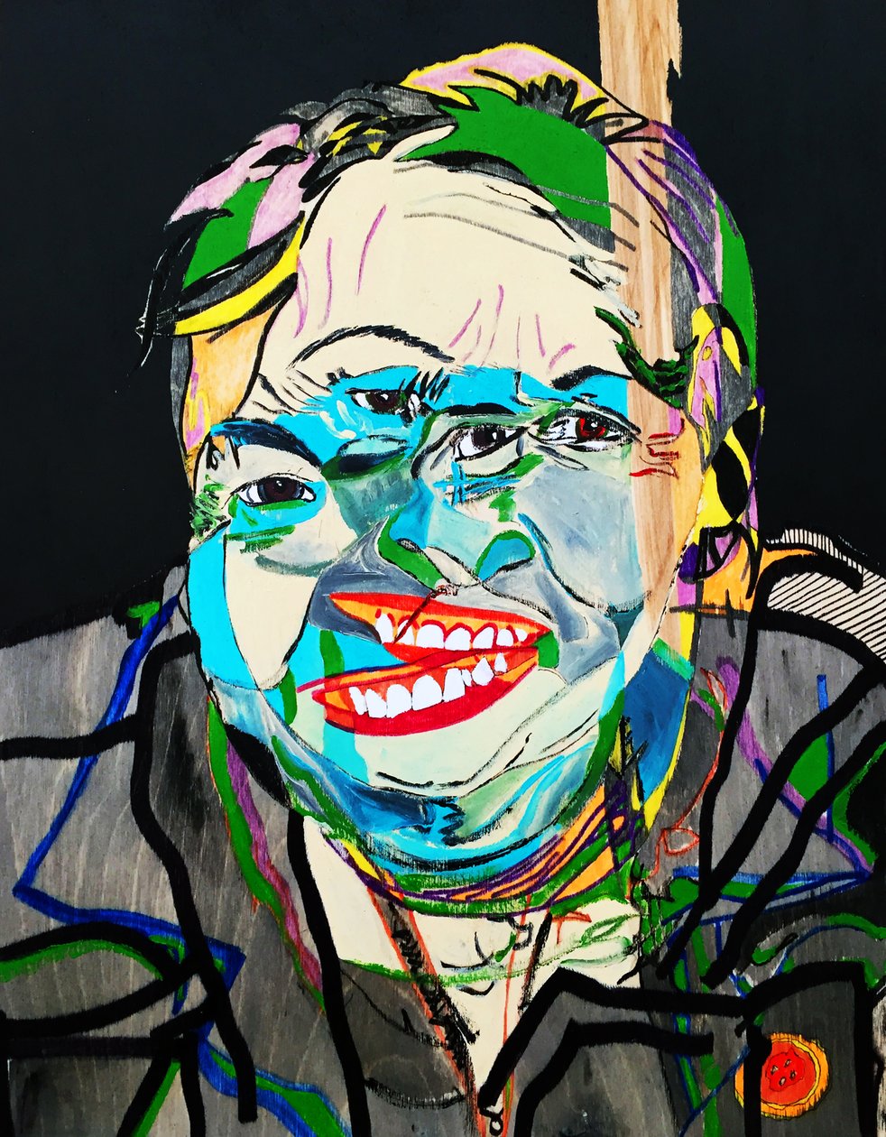 Surportrait : Joséphine Bacon 2, 2021 (óleo y acrílico sobre panel de madera) de Benoit Erwann Boucherot