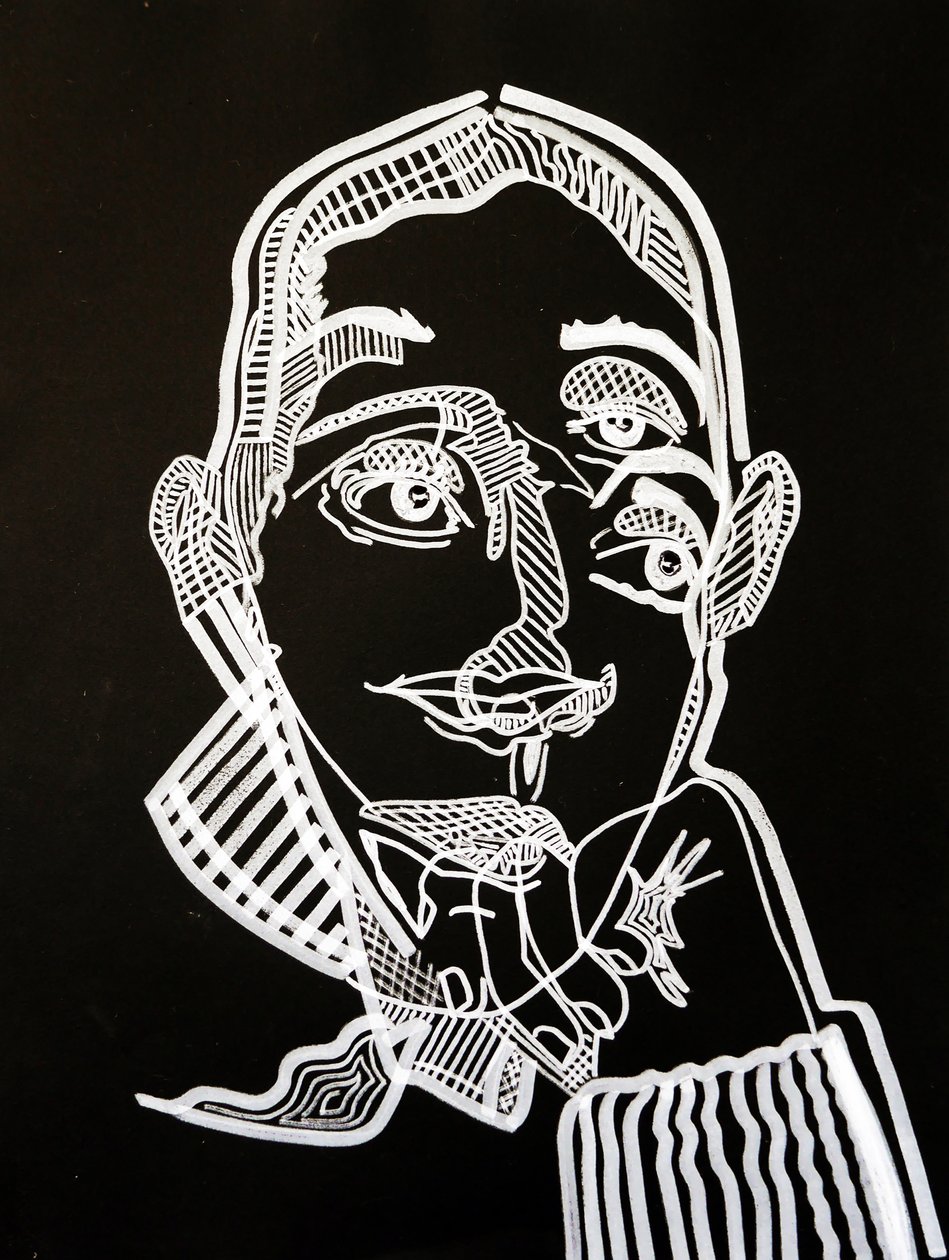 Surportrait : Joyce Carol Oates, 2021 (acrílico sobre papel) de Benoit Erwann Boucherot