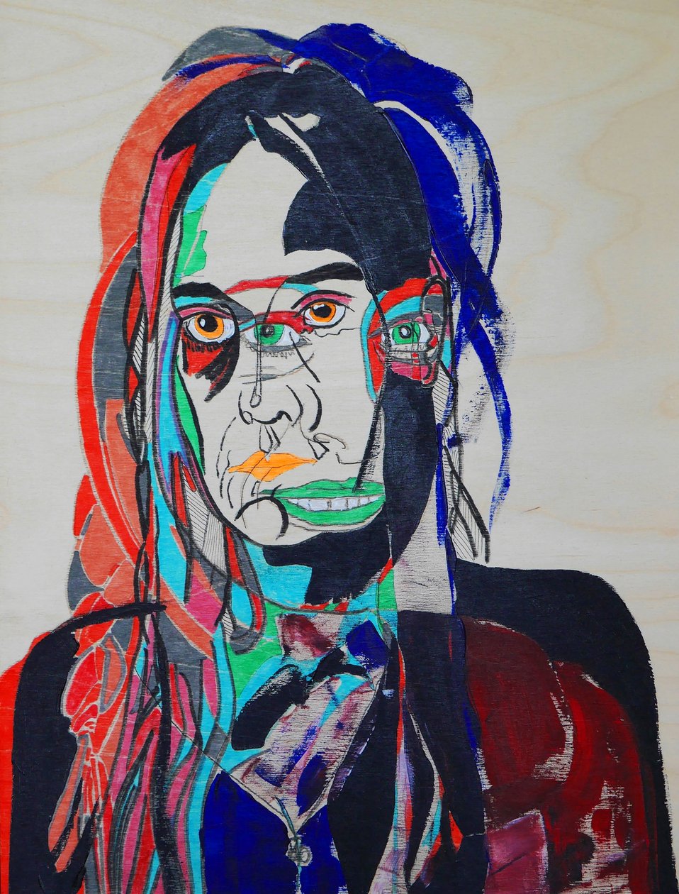 Surportrait : Maude Veilleux, 2021 (óleo y acrílico sobre panel de madera) de Benoit Erwann Boucherot