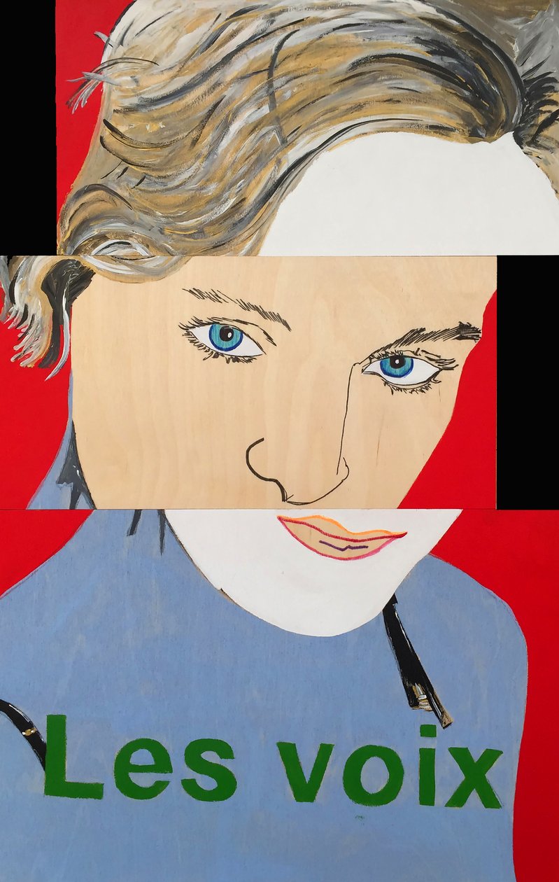 Surportrait : Nelly Arcan, 2021 (óleo y acrílico sobre 4 paneles de madera yuxtapuestos) de Benoit Erwann Boucherot