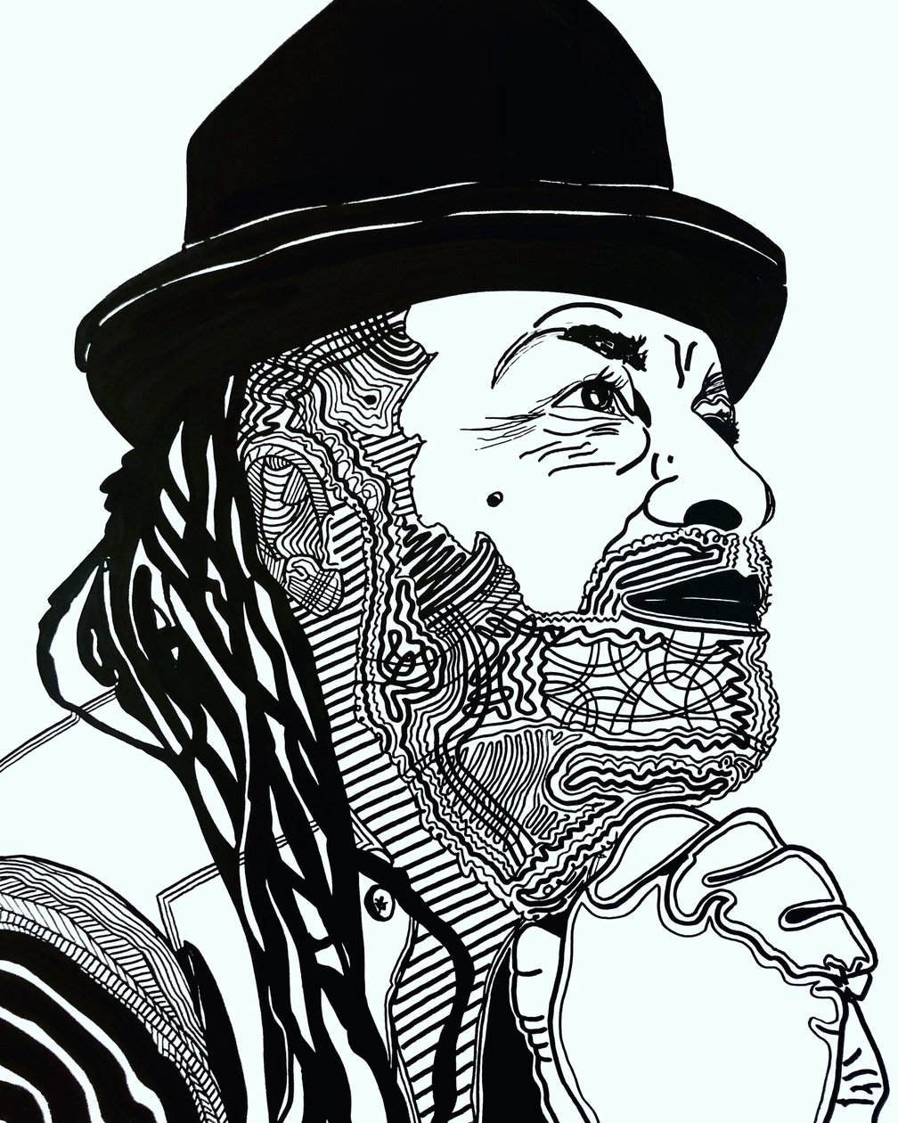 Surportrait: Rodney Saint-Éloi, 2021 (acrílico sobre papel) de Benoit Erwann Boucherot