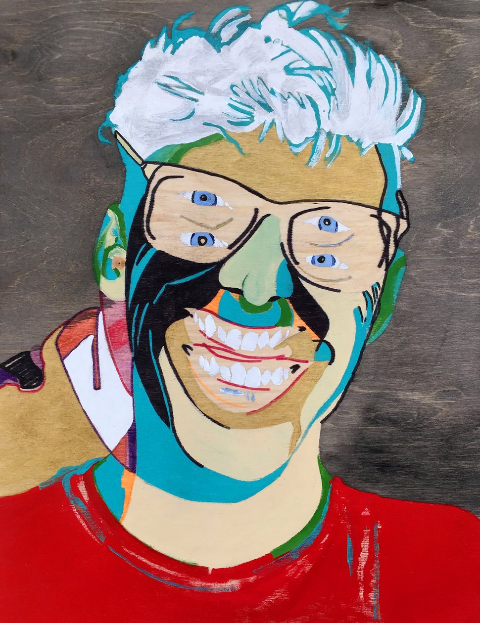 Surportrait : Simon Boulerice, 2021 (óleo y acrílico sobre panel de madera) de Benoit Erwann Boucherot